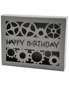 happy birthday gears box card