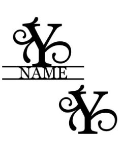 flourish monogram nameplate y