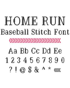 home run baseball stitch font