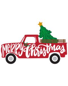 merry christmas red truck