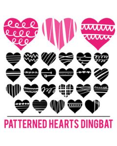 patterned hearts dingbat font
