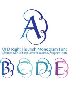 qfd right flourish monogram font for 3-letter monograms