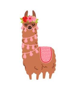 llama with flower crown