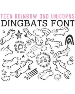 cg teen rainbows and unicorn dingbats