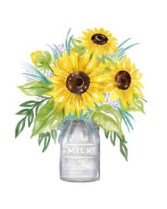 sunflowers in milk can
