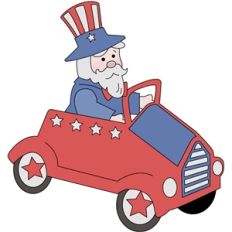 uncle sam in car