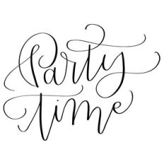 party time sign and invitation lettering