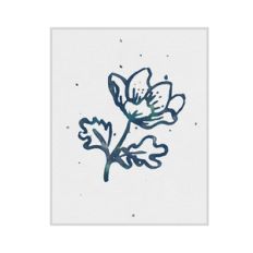 inked flower print and frame