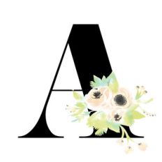 floral monogram a