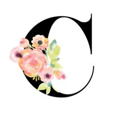 floral monogram c