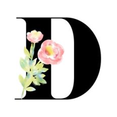floral monogram d