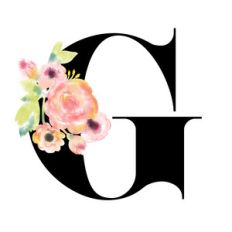 floral monogram g