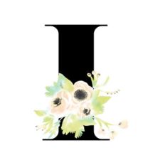 floral monogram i