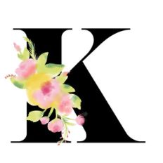 floral monogram k