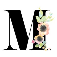 floral monogram m