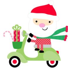 santa on scooter - here comes santa claus