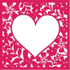 floral square heart