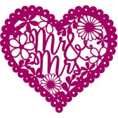 mr &amp; mrs wedding heart