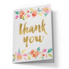 cute thank you card with flowers
