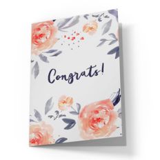 congrats card with flowers