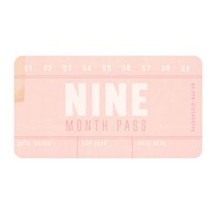 9 month pass