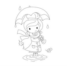 girl with umbrella sketch