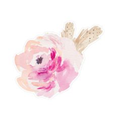 watercolor flower with feather