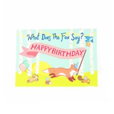 fox folded birthday card