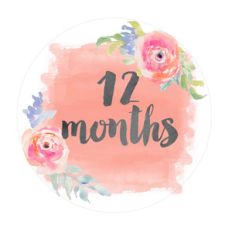 12 months onesie sticker