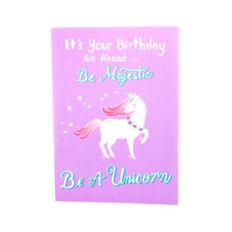 unicorn folded birthday card