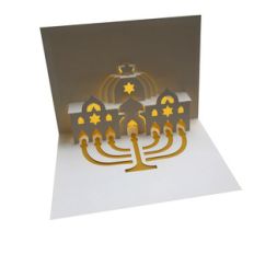 synagogue / menora popup card