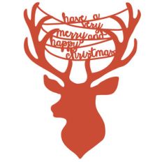 reindeer head merry christmas