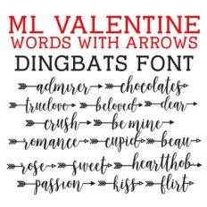 ml valentine words with arrows dingbats