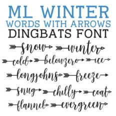 ml winter words with arrows dingbats
