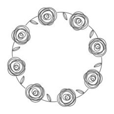 roses monogram frame circle