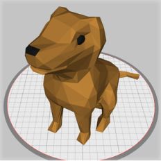 low-poly geometric dog