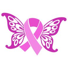 cancer ribbon butterfly
