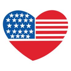 american flag heart