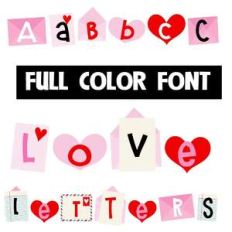 love letters color font