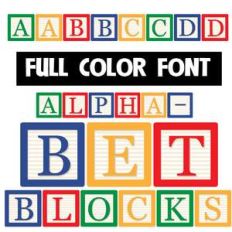alphabet blocks color font