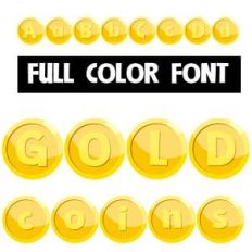 gold coin color font