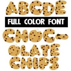 chocolate chips color font
