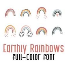 earthly rainbows color font