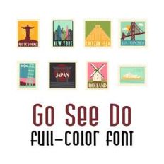 go see do stamps color font