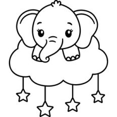 baby elephant on cloud