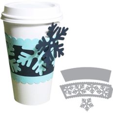 coffee cup sleeve - snowflake