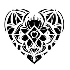 mandala heart full shape lotus flower
