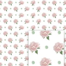flower digital pattern pink peony and pois