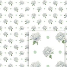 flower digital pattern blue peony and pois