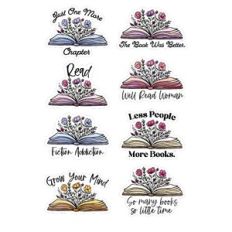 floral book sticker sheet